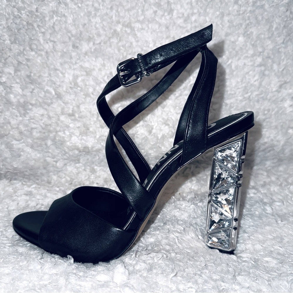 Gianni Bini Leather Heels with Jewel Accents - Picture 2 of 8